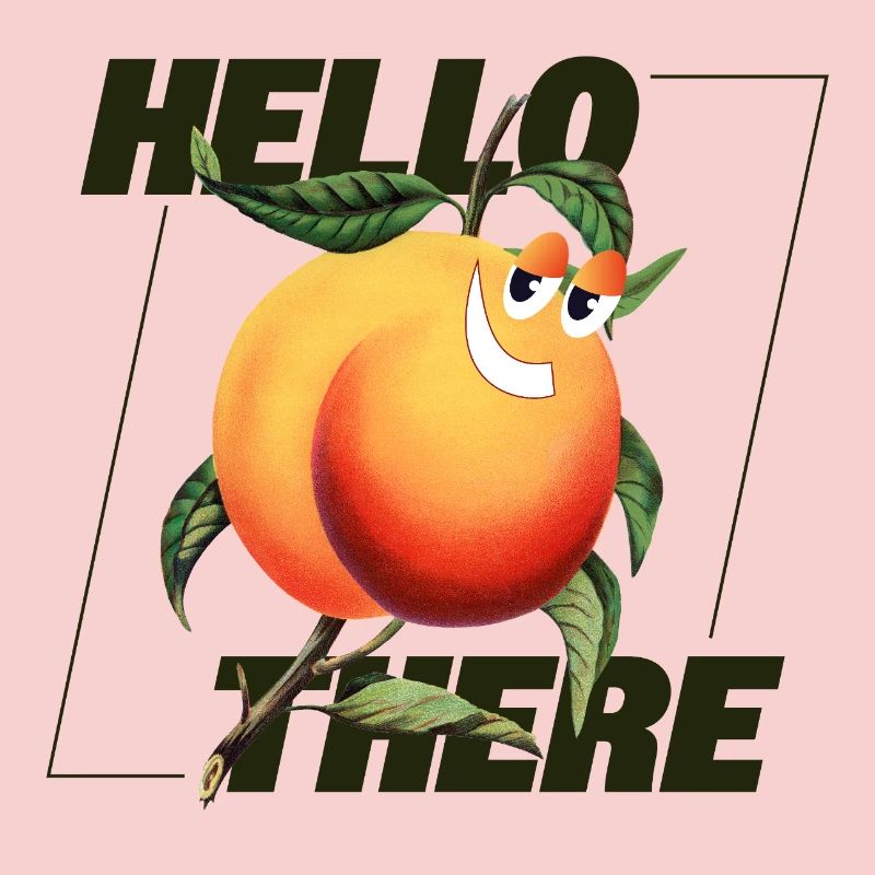 Peach Retro – Hello There Statement