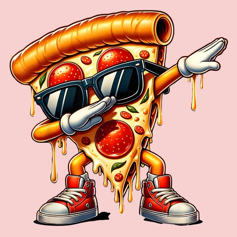 Cooles Pizzastück mit Attitüde