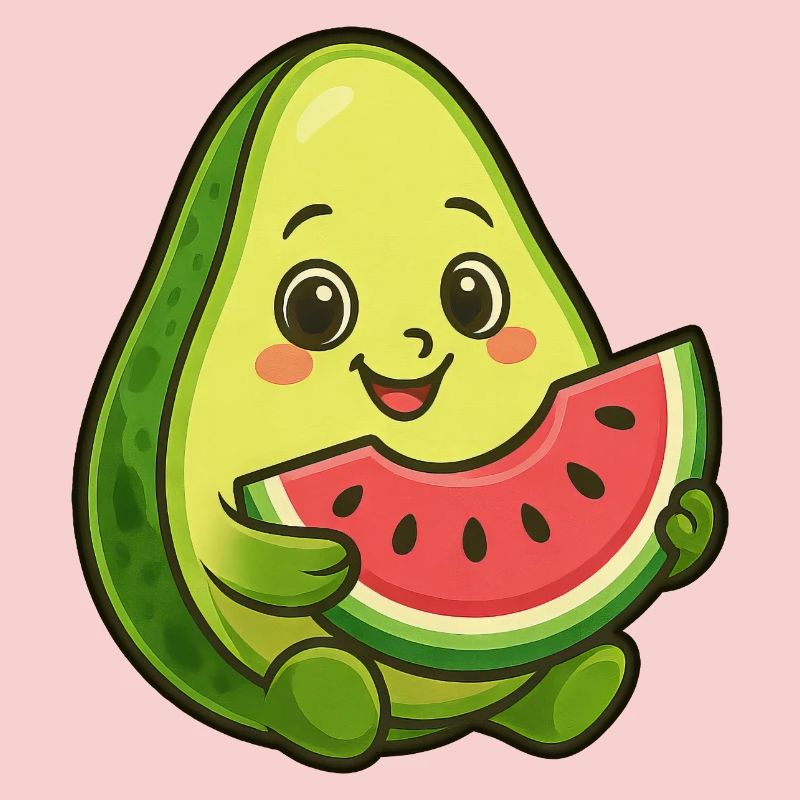 Avocado Melon Watermelon Summer Fruit Design