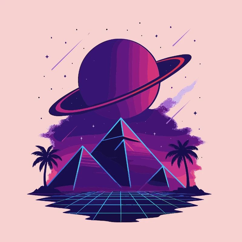 Pyramides cosmiques de vaporwave