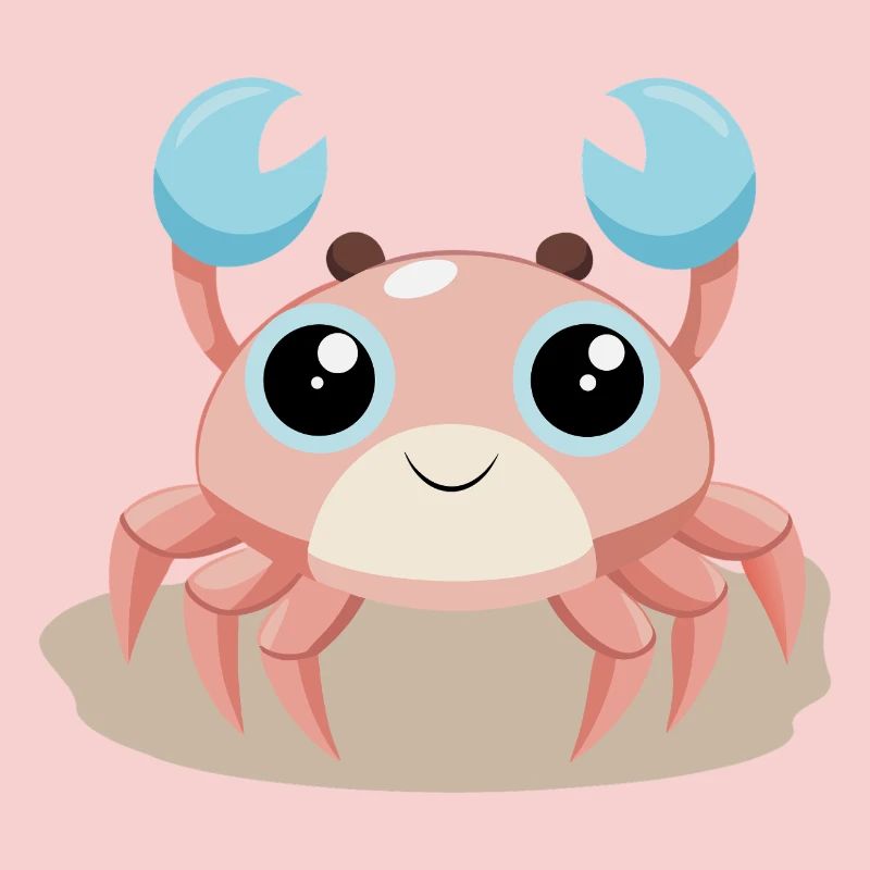Bébé crabe joyeux sur la plage (v02)