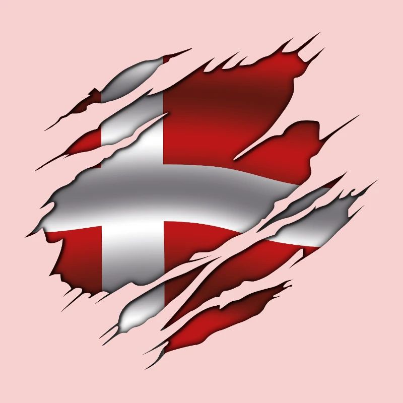 Drapeau du Danemark - Danemark - Drapeau déchiré