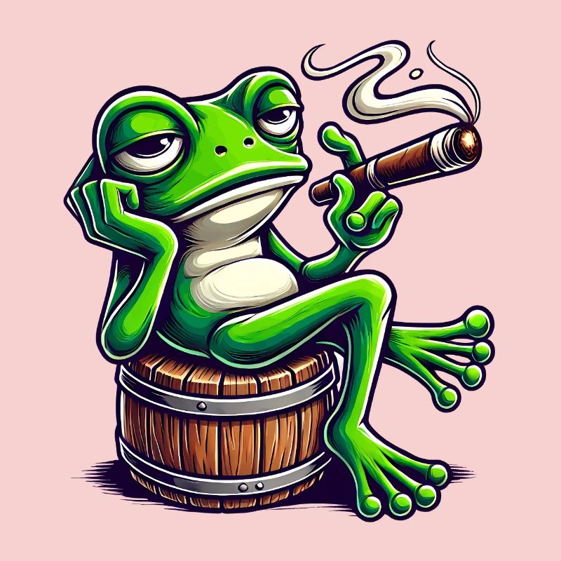 Chill frog with cigar