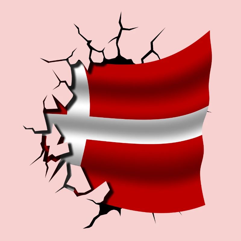 Drapeau du Danemark - Danemark - Drapeau cassé