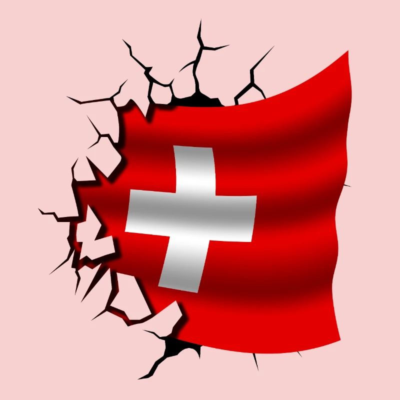 Flagge der Schweiz - Schweiz - Flagge Broken Design