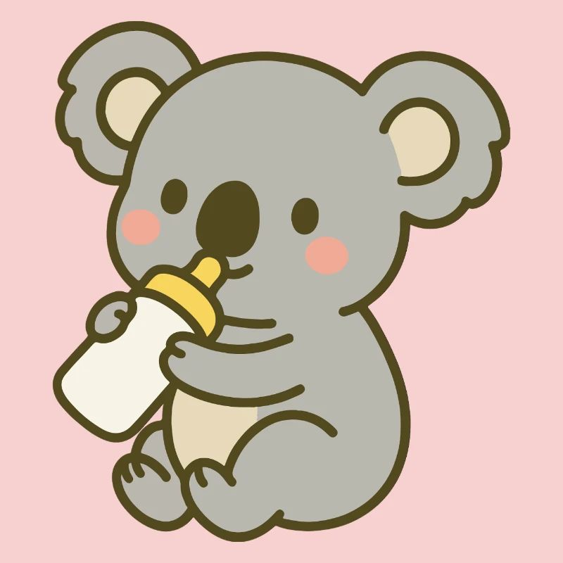 Koala câlin avec biberon
