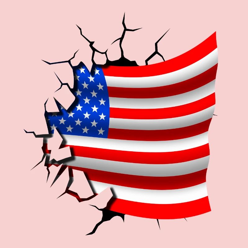 Drapeau des États-Unis - USA - Drapeau Broken Desi