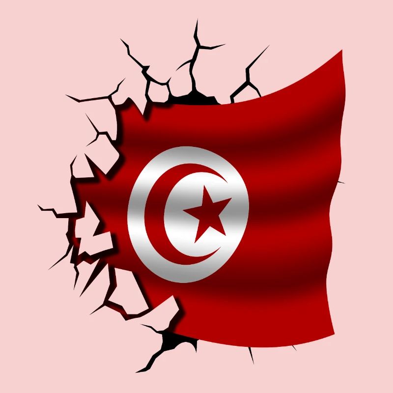 Drapeau de la Tunisie - Tunisie - Drapeau Broken Design