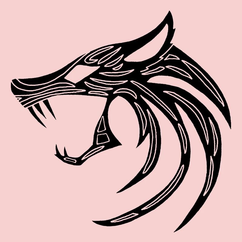 Schwarzer dämonischer Wolf