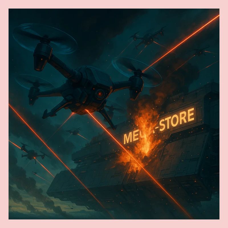 Futuristisches Angriffsbild eines Luftwaffenstützpunkts