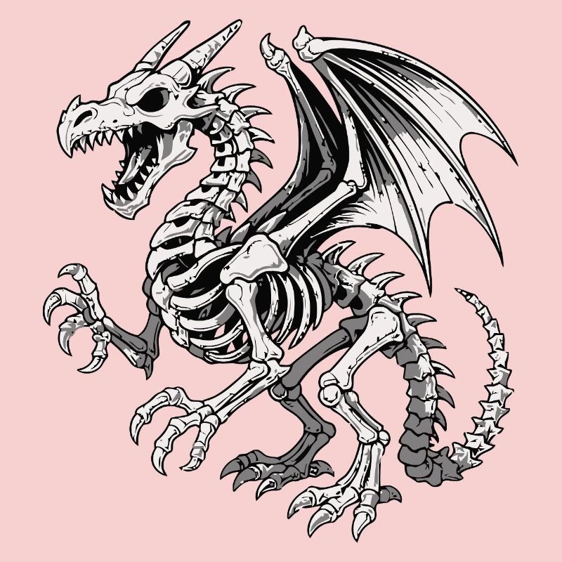 Celestial Dragon Skeleton Illustration