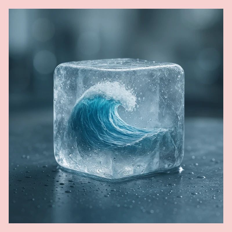 Eisskulptur mit Meereswelle