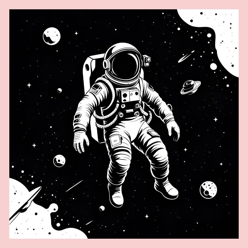 Astronaute de l’espace dans le ciel lunaire