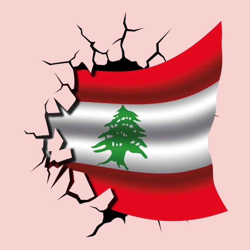 Drapeau du Liban - Drapeau Broken Design