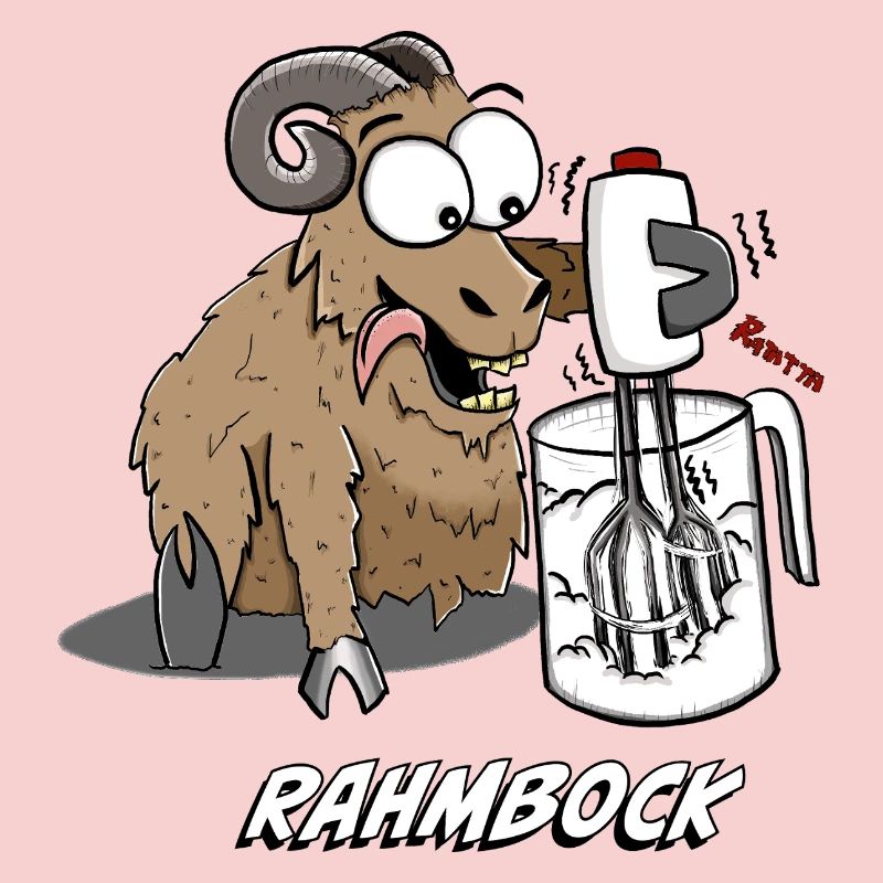 Humorous Bock with Kitchen Mixer
