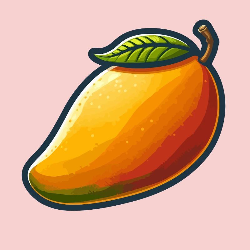 Mangue colorée avec feuille verte