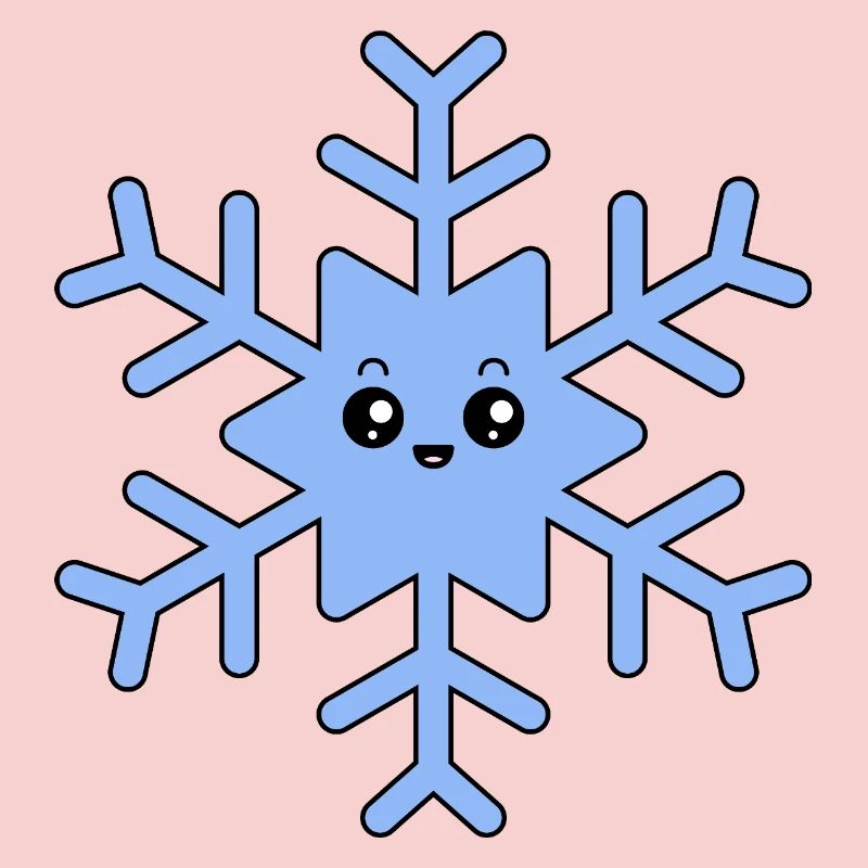 Flocon de neige kawaii mignon