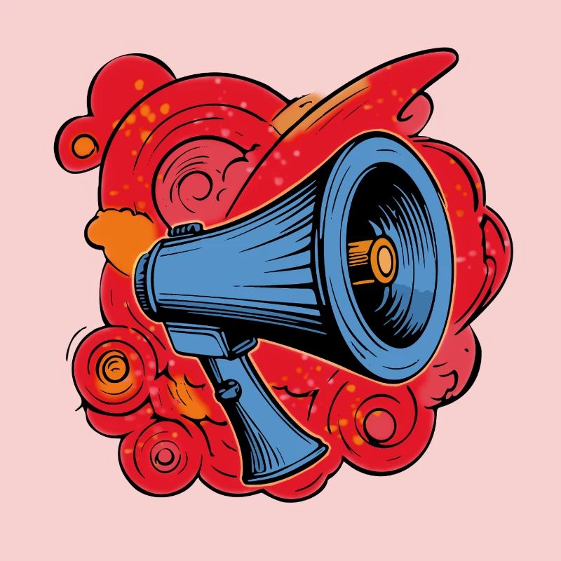 Graffiti speaker with vibrating explosions