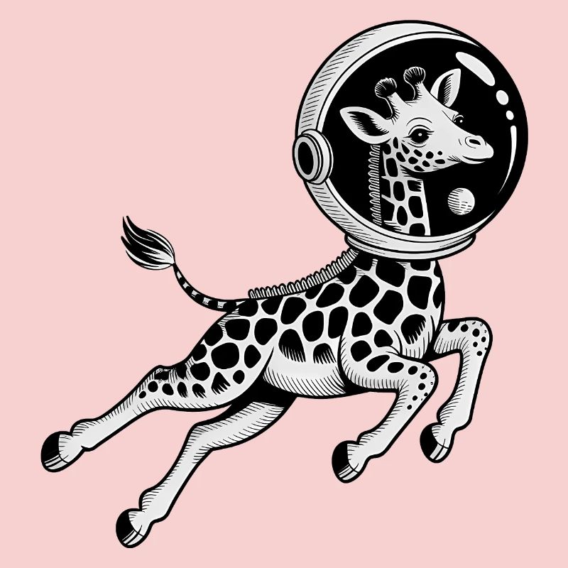 Giraffe in Space - Cool Astonomy Logo