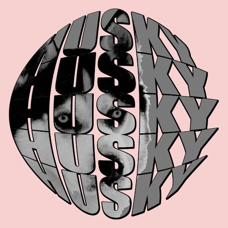 Wolf face in globe design