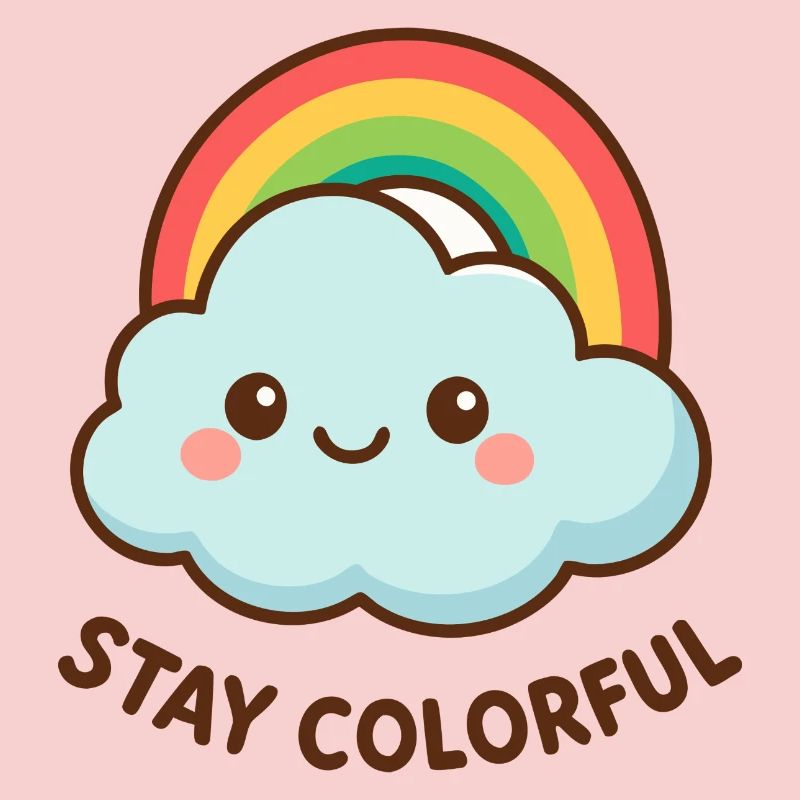 Cute cloud rainbow graphic