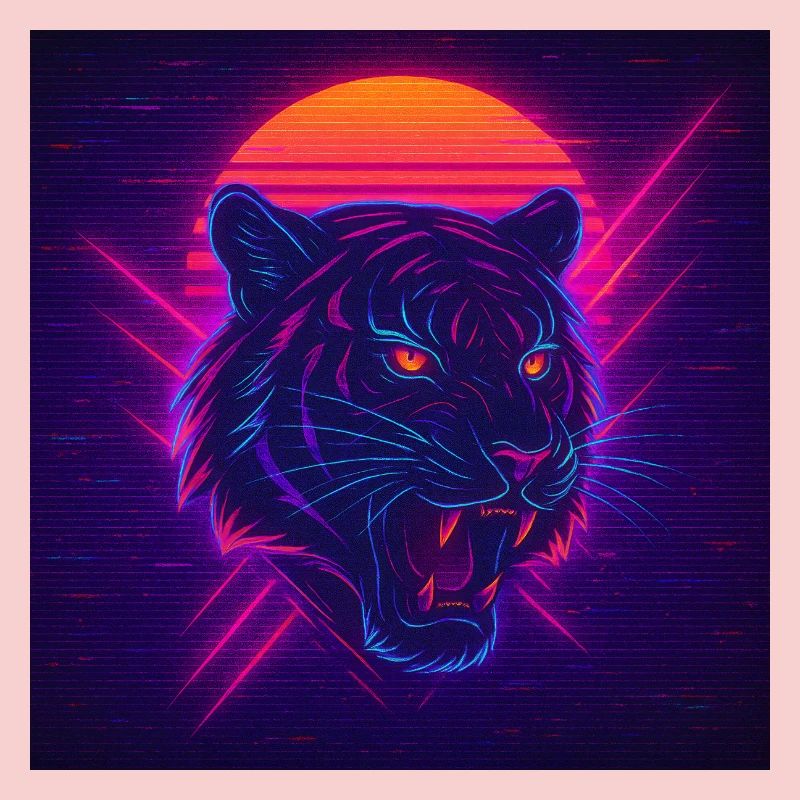 Neon Sunset Cat