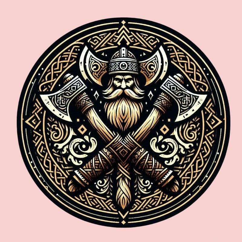 Wikingerkrieger mit Äxten