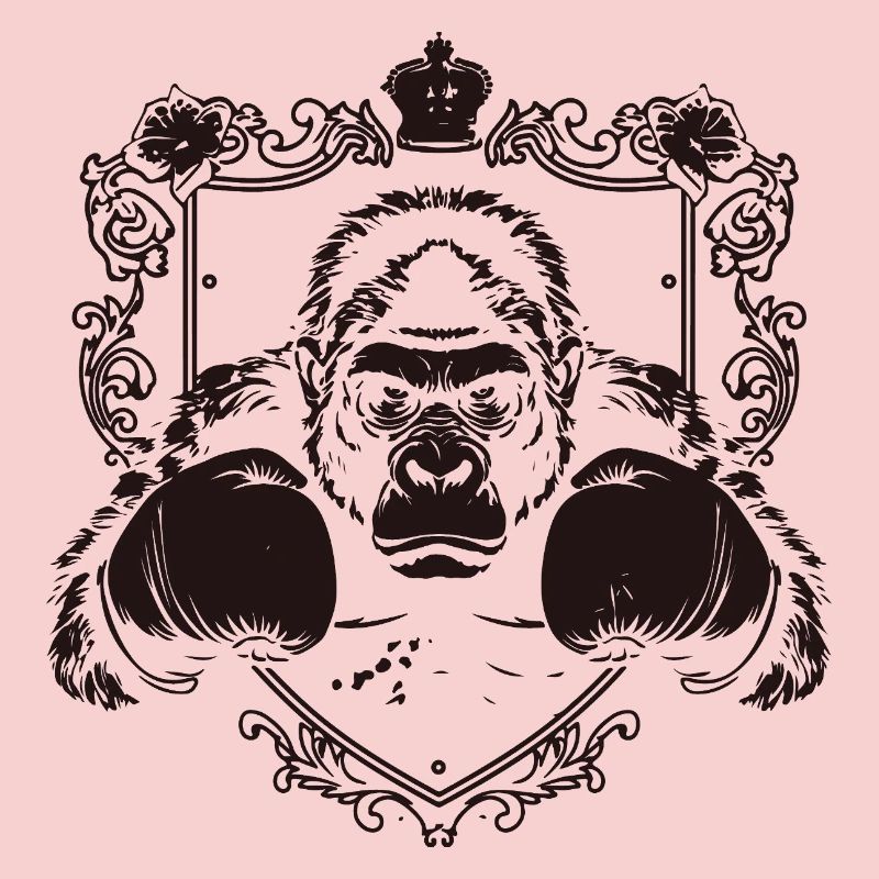 Gorilla with fighting pose