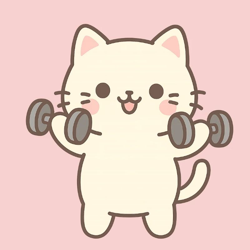 Kitten doing strength training