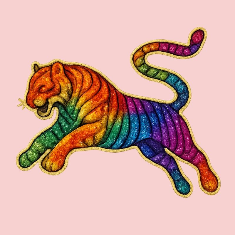 Rainbow Tiger Patch Design