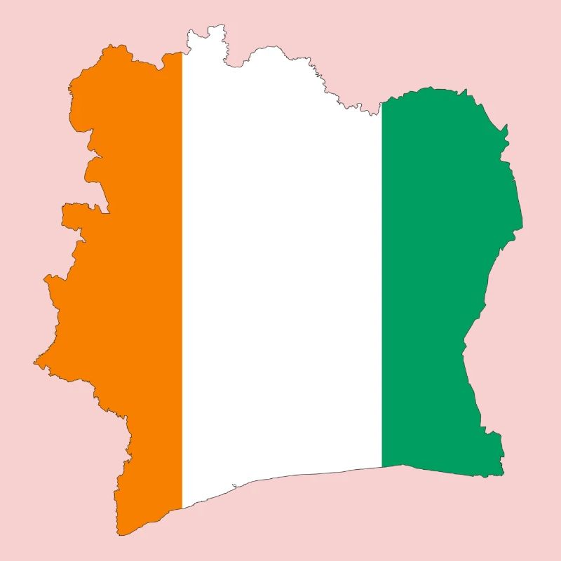 Stylized tricolor ivory coast map