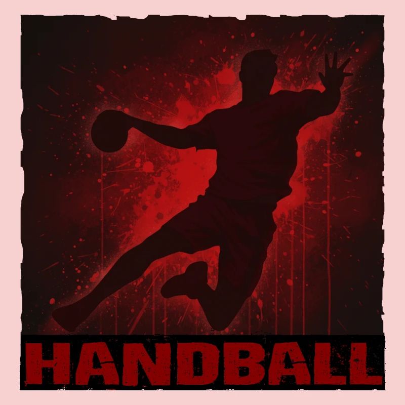 Dynamic handball silhouette print