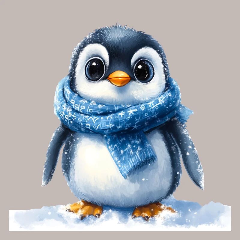 Pingouin mignon avec accessoire d’hiver