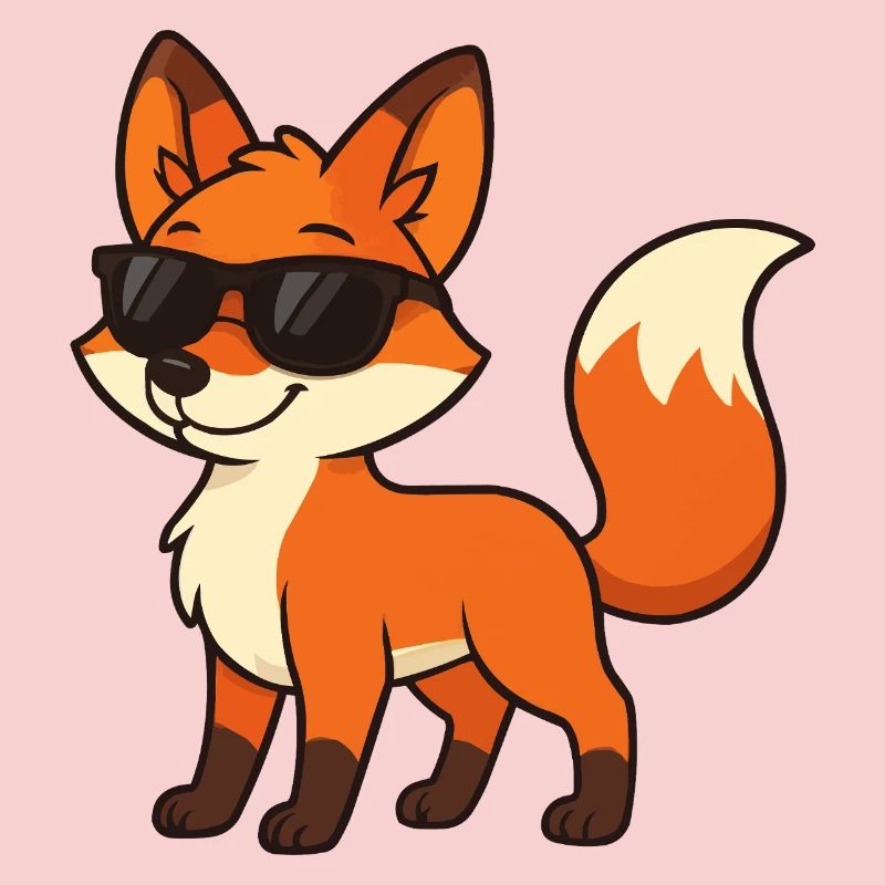 Funny fox with sunglasses