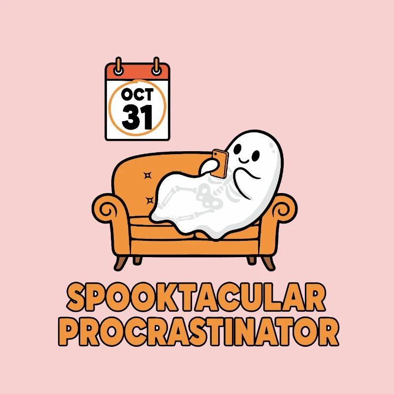 Spooky Ghost Procrastinator Design
