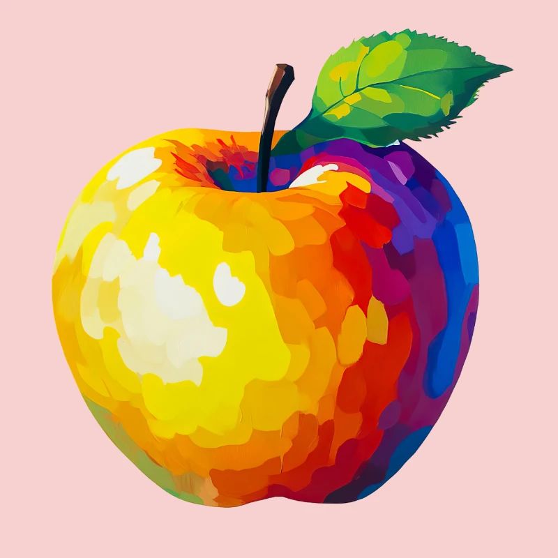 Pomme pixel colorée