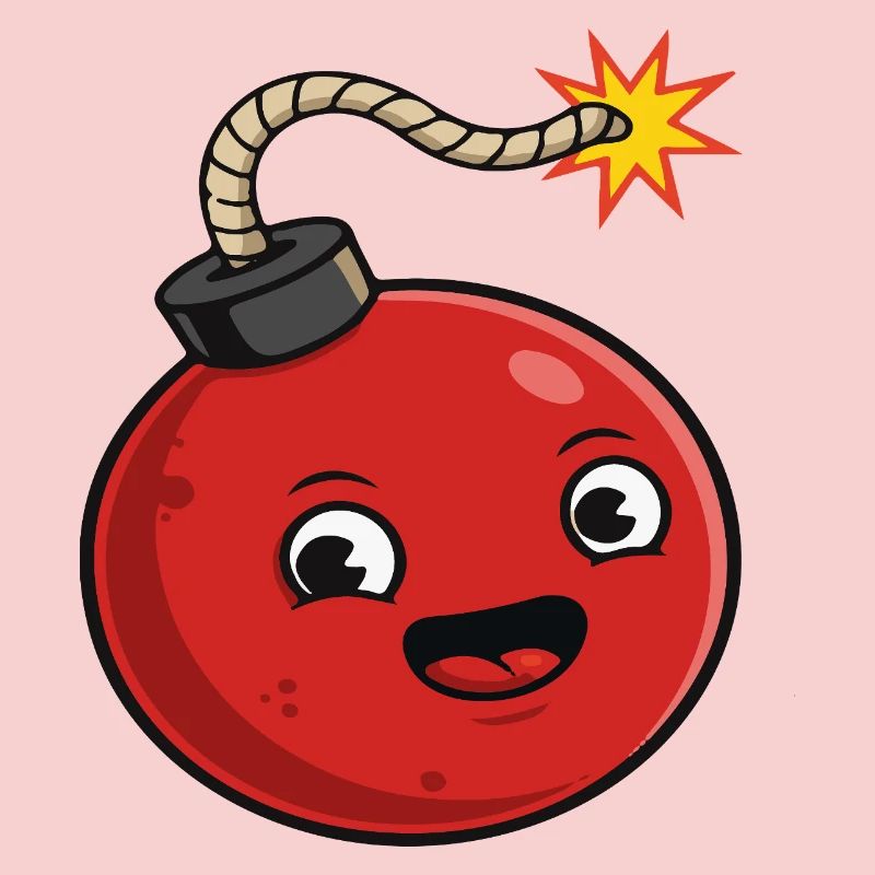 Bombe de dessin animé avec une expression joyeuse