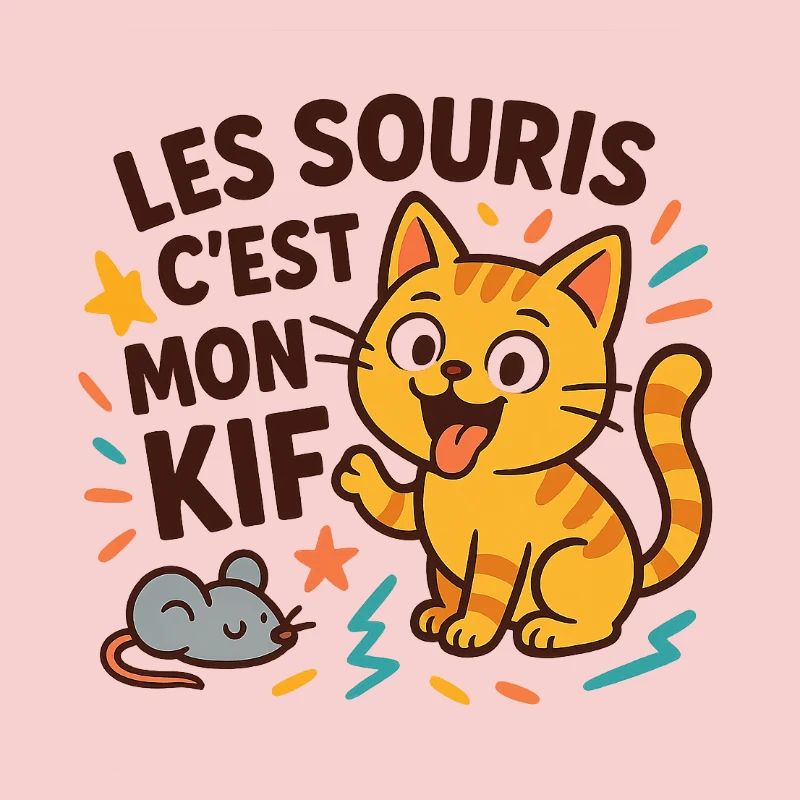 Chat marrant souris j'adore
