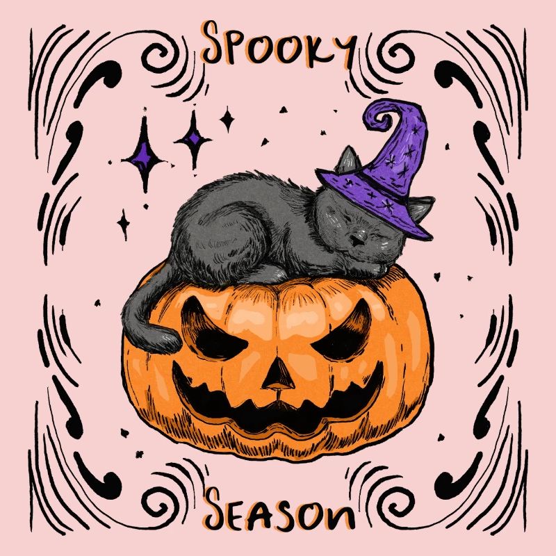 Schläfrige Katze Halloween _Dekoriert