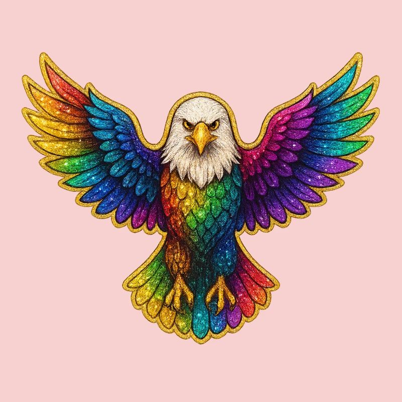 Rainbow Eagle Wing Art