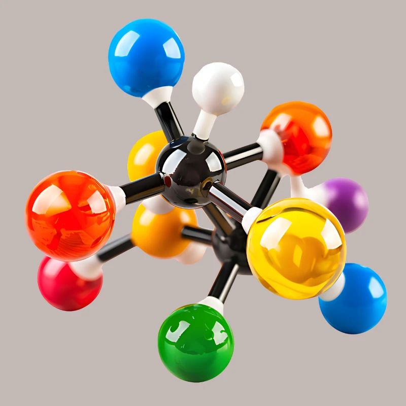 Modèle de structure moléculaire coloré