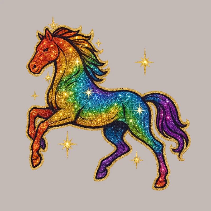 Regenbogen Pferd | Einhorn Glitzertraum