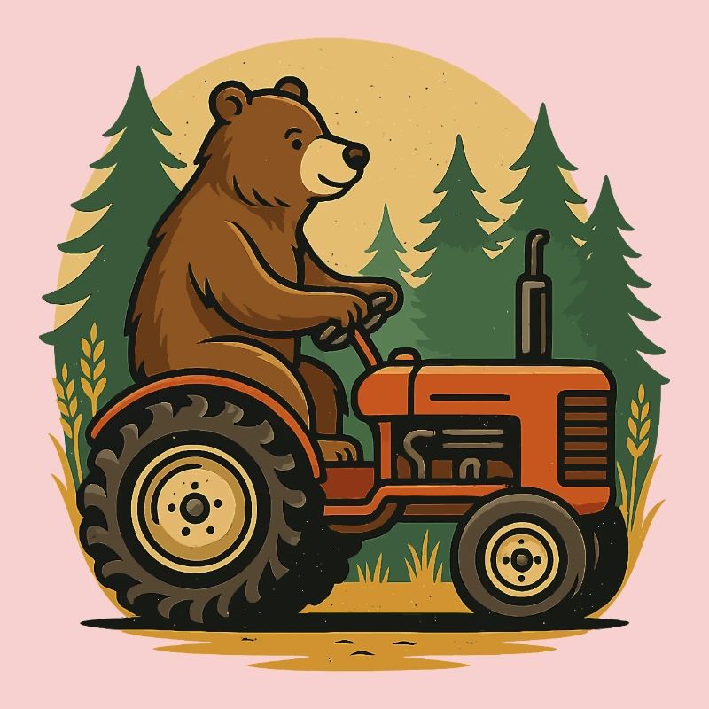 Bear Farmer in Tractor