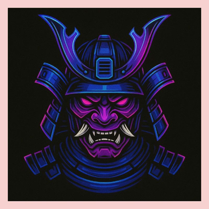 Masque de samouraï néon