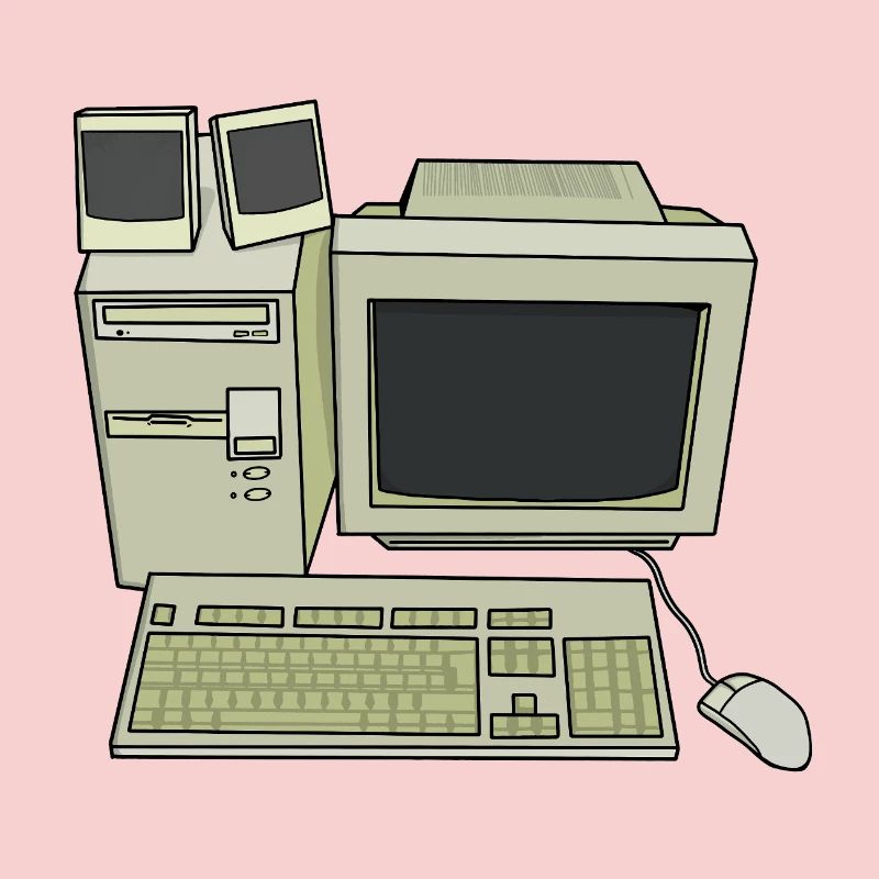 Retro Computer Desk Setup