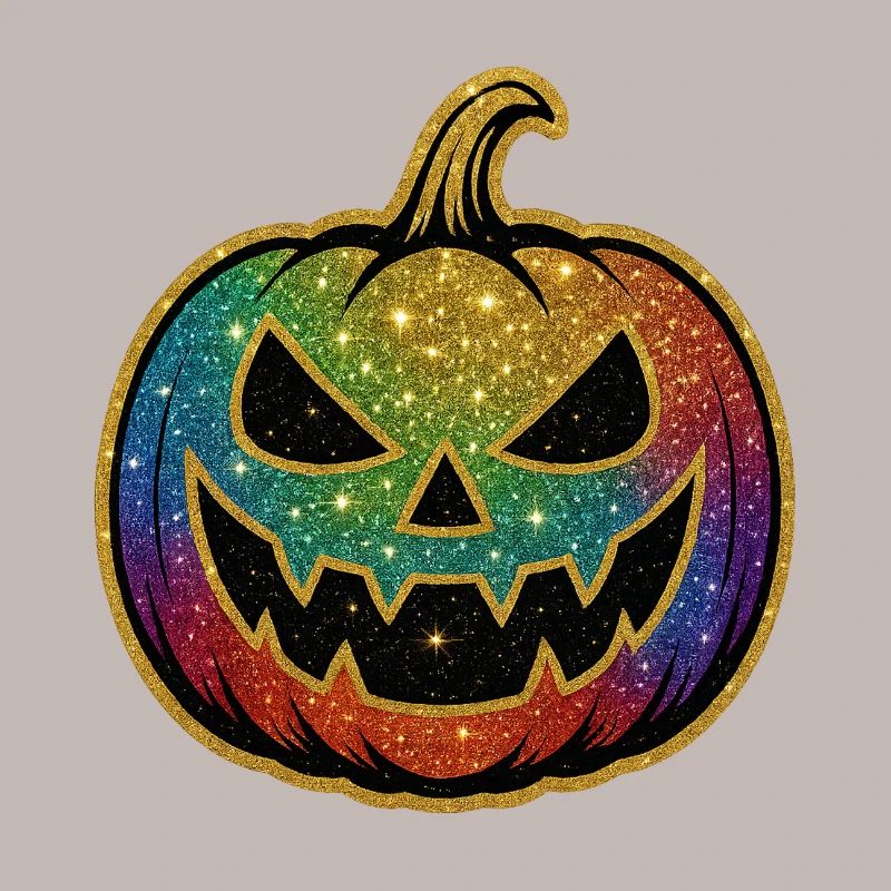 Rainbow Glitter Pumpkin