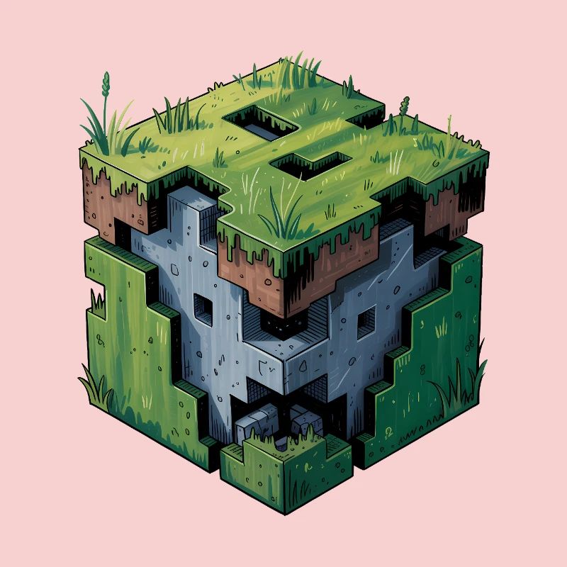 Dirt Block - Logo Low Poly cool