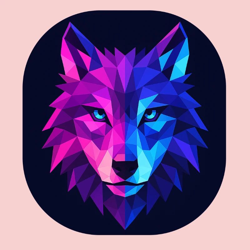 Lupus Wolf Neon Geopattern