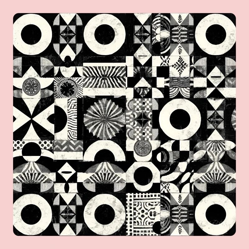 Abstract Black and White Pattern Geometry