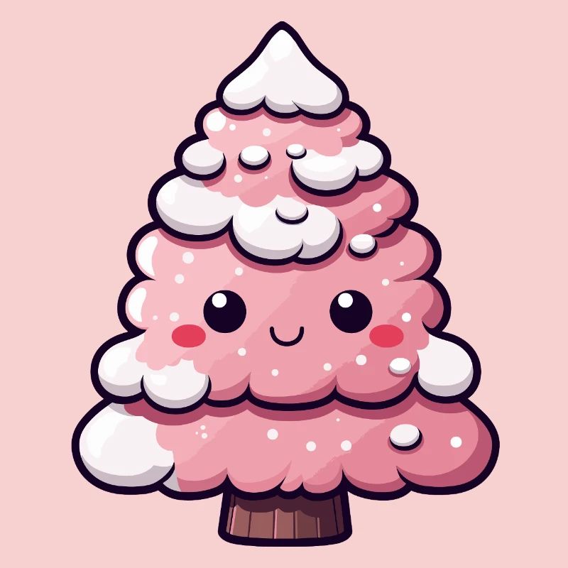 Chibi Pink Snowy Tree